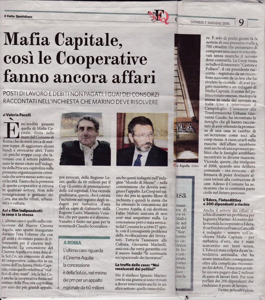 Il fatto quotidiano 7 maggio 2015